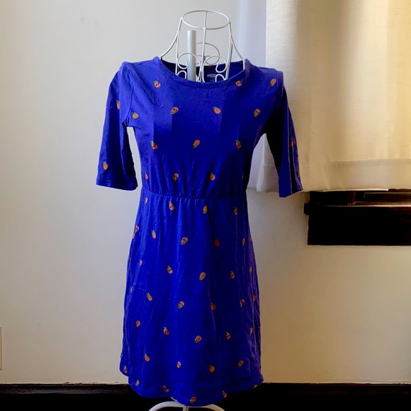 Old Navy Blue Quarter Sleeve Dress